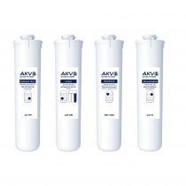 Replacement Cartridge Set for Reverse Osmosis System AKV RO TYTAN-400 Burgundy (A1-PP, A2-CB, RO-400, A4-M)